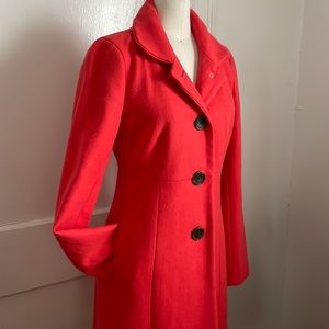 J. Crew Wool Blend Dress Coat - Size 00, Coral